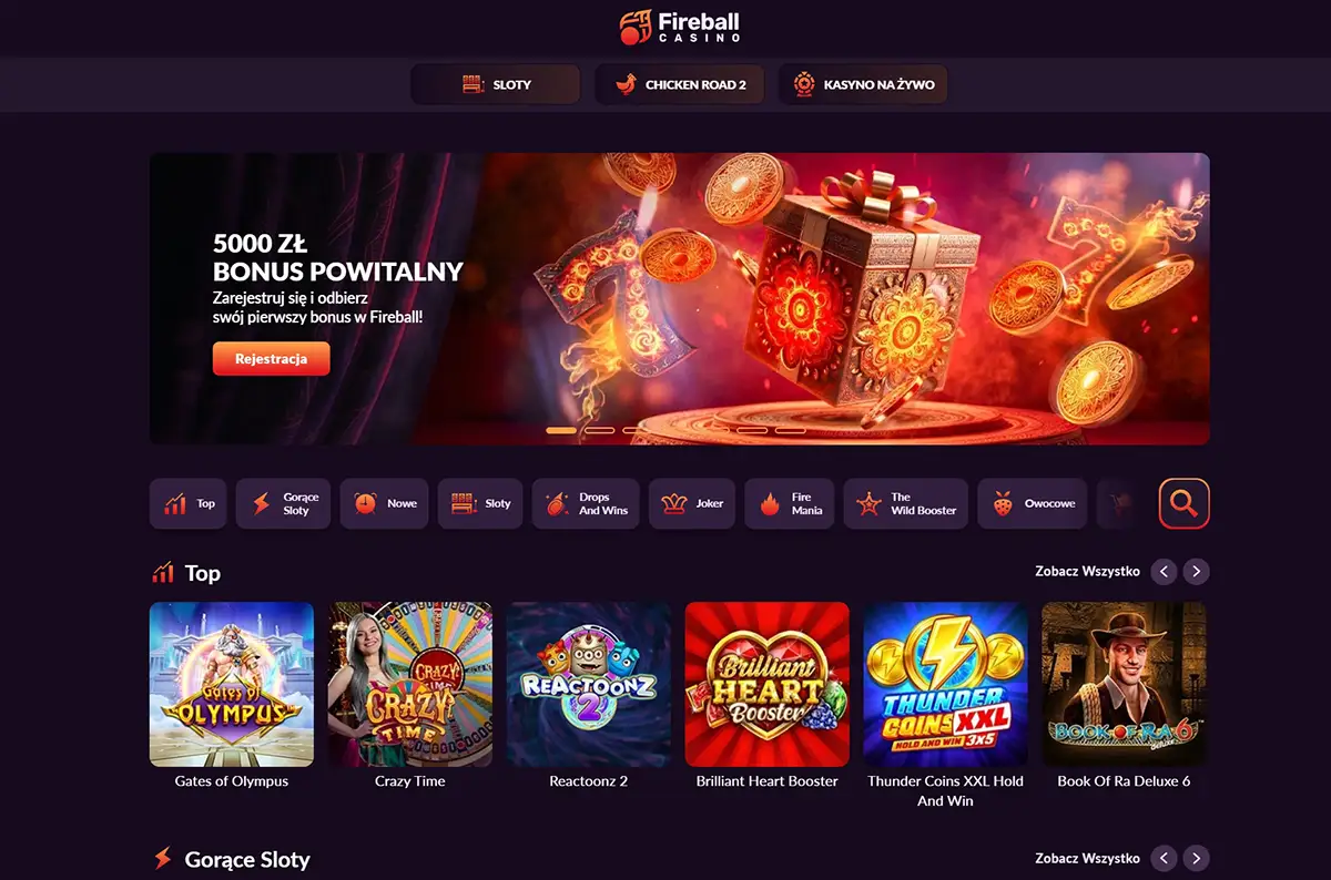 Fireball Casino — oficjalna strona i oferta gier online